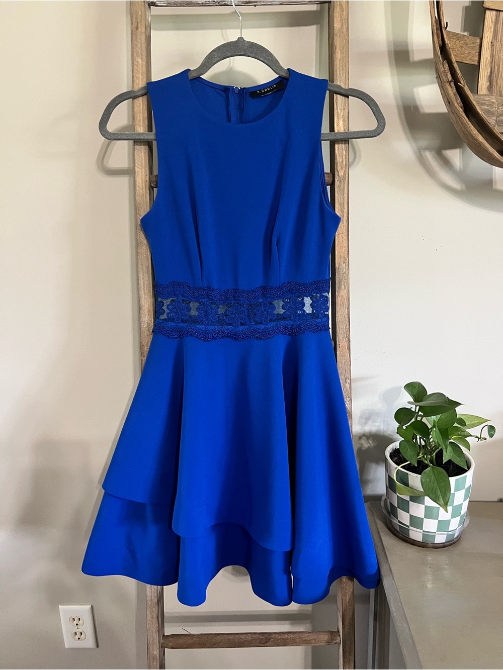 B Darlin Royal Blue Sleeveless Fit-and-Flare Formal Dress